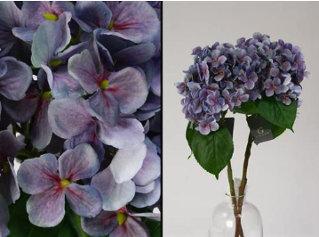 208163 גבעול פרח משי הורטנזיה 12P 52cm